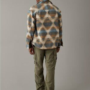 NWT American Eagle M AE Oversized Super Soft Printed Shirt Jacket Medium NEW